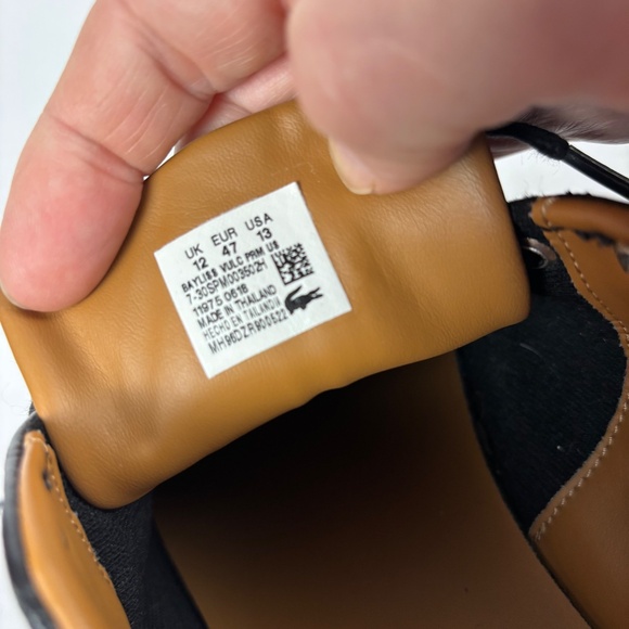 LACOSTE, Men's Size 13 US Shoes Black Leather - Picture 9 of 9